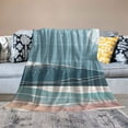thumbnail image 2 of Nawypu Throw Blanket for Couch Sofa Bed Abstract Ocean Wave and Mountain Blanket Cozy Fuzzy Soft Lightweight Pink and Blue Warm Blankets for Bedroom Living Room, 2 of 6