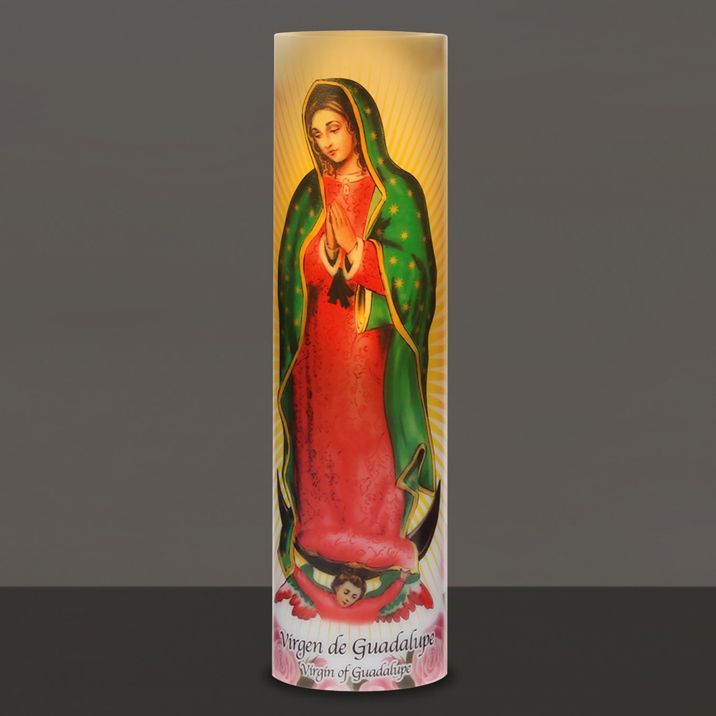 (2 pack) Stonebriar Flameless LED 8" Multi-color Religious Prayer Pillar Candle with Automatic Timer