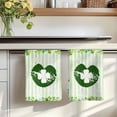 thumbnail image 7 of St. Patrick's Day Kitchen Towels Set of 1, Lucky Shamrock Leaves Lips Green Stripes Absorbent Dish Towels for Kitchen, Microfiber Hand Towel, Quick Drying Tea Towel for Cleaning Decorative Dishcloths, 7 of 7