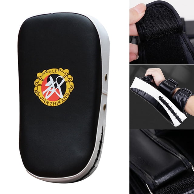 Kick Muay Thai Kickboxing, almohadilla corporal llamativa para patadas curvas, entrenamiento de boxeo MMA con objetivo de pie de punzonado, asas blanco 36x19x8.5cm DYNWAVEMX Almohadilla de boxeo
