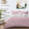 thumbnail image 4 of Pink Bedding 3 Piece Duvet Cover Set Queen Size, Grid Checkered Plaid Gingham Lattice Trellis Soft Microfiber Comforter Cover with Zipper Closure & Pillowcases, Wrinkle & FadeResistant Quilt Cover, 4 of 9
