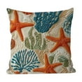 thumbnail image 2 of Fwttom Pillow Covers 18x18, Short Lint Throw Pillow Covers with Sea Star Print Nautical Style, Linen Pillow Cases for Couch Home Decor Holiday Gifts, 2 of 6
