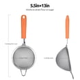 thumbnail image 2 of 18/8 Stainless Steel Mesh Strainer: U-Taste 5.5 Inch Kitchen Fine Mesh Sieve Food Colander with Riveted Sturdy Silicone Handle and 30 Mesh Hole for Straining Flour, Pasta, Fruit, Quinoa (Orange), 2 of 11