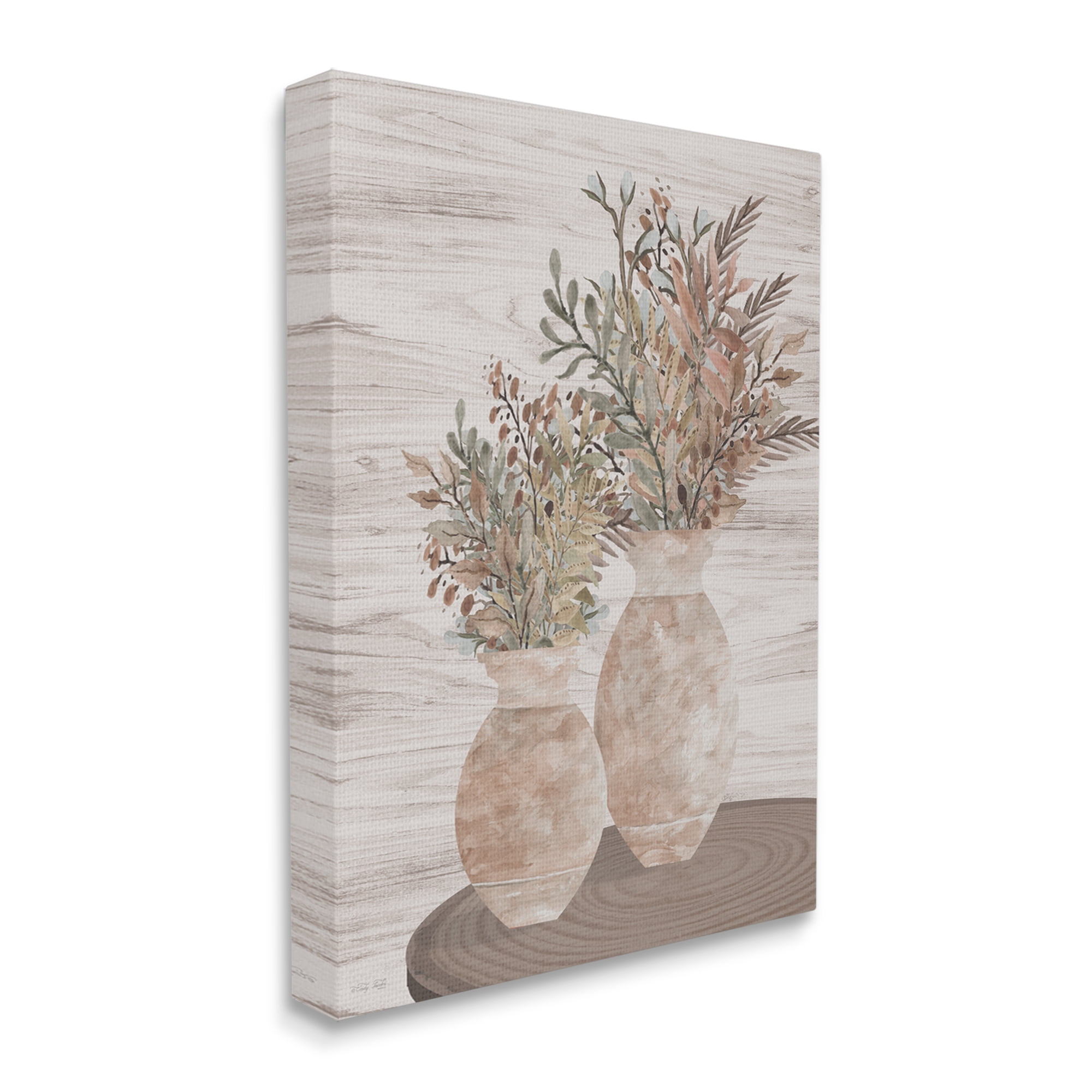 Stupell Industries Modern Farmhouse Blooms Botanical & Floral Painting Gallery Wrapped Canvas Art Print Wall Art, 36 x 48