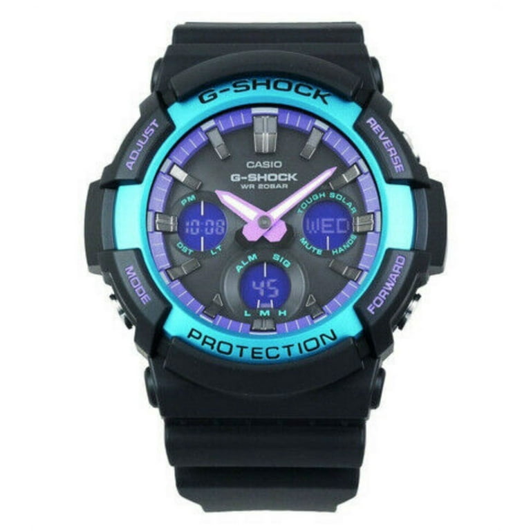 【けん】 CASIO G-SHOCK GAS-100BL Casio GAS-100BL-1A G-Shock Basic Black Neon-Like Purple