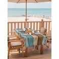 thumbnail image 2 of Outdoor Tablecloth with Umbrella Hole for Patio/Picnic/Party/Camping, Western Texas Star Vintage Waterproof Table Cloth Rectangle Table Cover Washable, Retro Farmhouse Turquoise Brown Wood (60"x 84"), 2 of 8