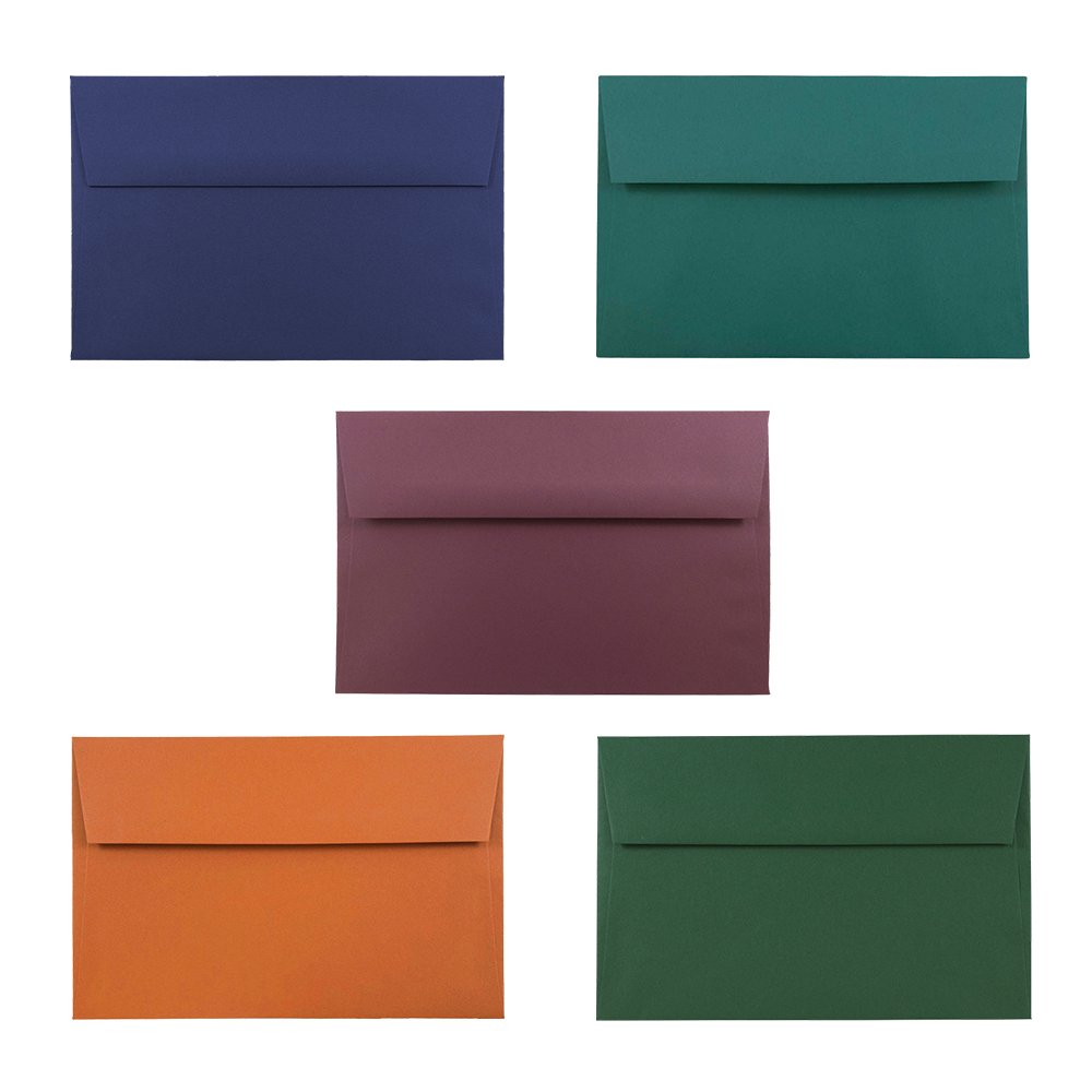 JAM A9 Envelopes, 5.8 x 8.8, Assorted Colors, 125/Pack