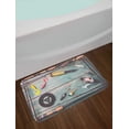 thumbnail image 2 of Fishing Theme Bath Mat, Photo of Rods Artificial Fish Baits on Wooden Table Image Nautical Print, Plush Bathroom Decor Mat with Non Slip Backing, 29.5" X 17.5", Multicolor, by Ambesonne, 2 of 2