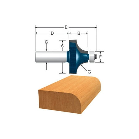 UPC 000346352016 product image for Bosch 85294MC Round over Router Bit, 1 in Dia x 2 in OAL, 1/4 in Flute | upcitemdb.com