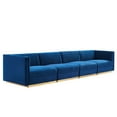 thumbnail image 2 of Modway Sanguine Channel Tufted Performance Velvet 4-Seat Modular Sectional Sofa in Navy, 2 of 10
