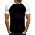 thumbnail image 2 of Big and Tall Shirts for Men Fashion Casual Color Matching Round Neck Short Sleeved T Shirt Large Tall Mens Shirts Soft T Shirt Pack for Men Plain Large Mens Medium 3XL, 2 of 5