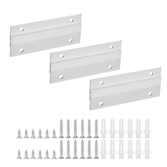 Uxcell 3 Pair French Cleat Picture Hanger, 4 Inch Aluminum Z Hanger Heavy Duty Z Bar Clips Interlocking Wall Mounting Bracket Hanger Kit for Hanging Mirror Picture Shelf