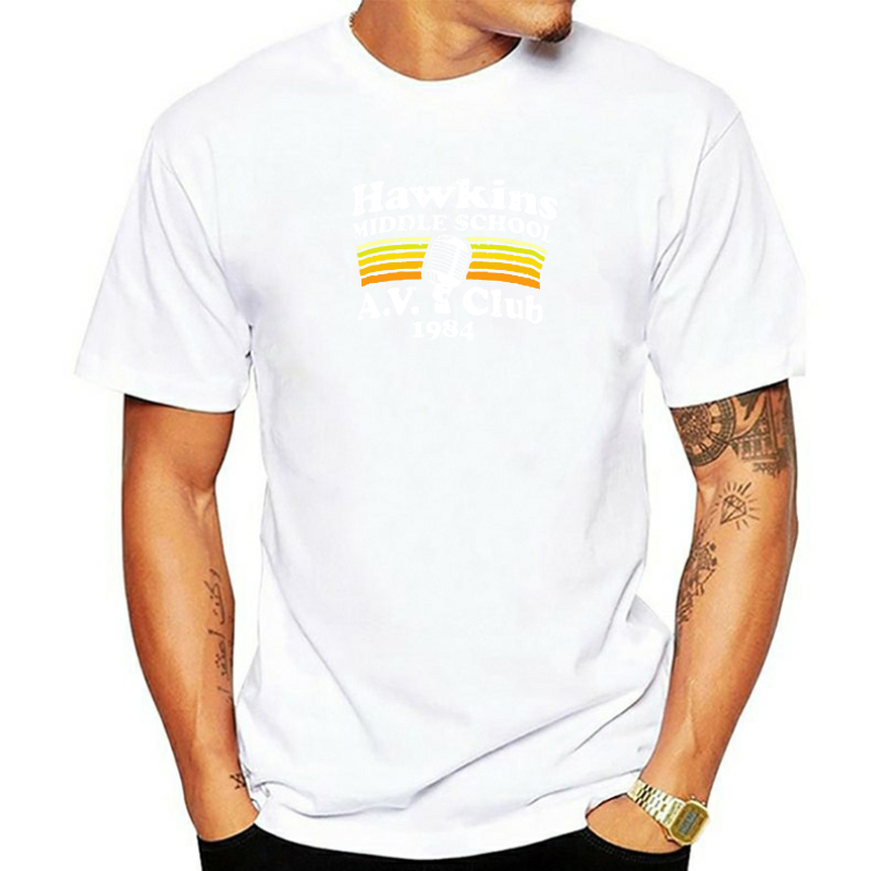 thumbnail image 3 of Camiseta del Club AV de la escuela secundaria Hawkins, camiseta del Club AV hawkins once netflix, extraño, cosas de Dustin, mike lucas, 3 of 5