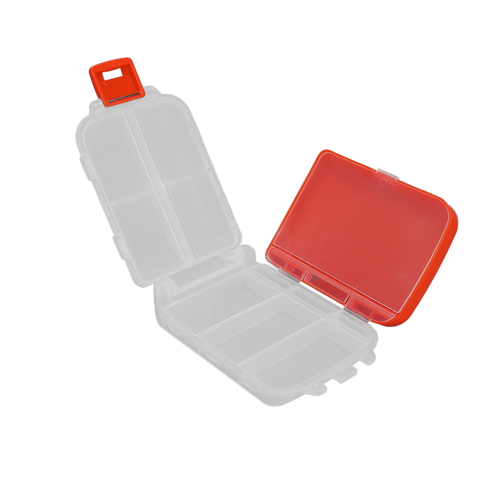 Weekly Pill Organizer, Vitamin Holder Foldable Pill Organizer Removable Transparent Slot Portable 3 Layers  For Fish Oil For Vitamins Red