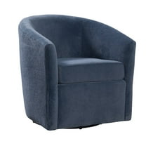 Odessa Barrel Style Swivel Accent chair in Navy Performance Fabric