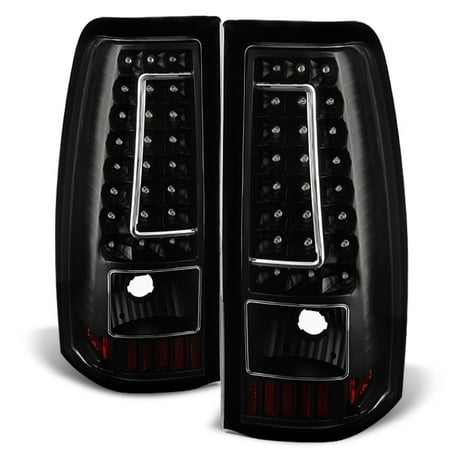 - Fit 2003-2006 Chevy Silverado GMC Sierra 1500 2500 3500 LED Black Tail Lights