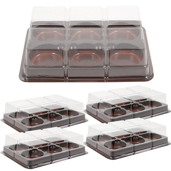 UEETEK Cupcake Boxes Clear Lid Design for Small Cakes and Desserts 50Pcs