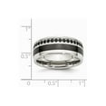 thumbnail image 6 of White Stainless Steel Ring Band Wedding Black Ceramic Cubic Zirconia CZ, 6 of 6