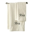 thumbnail image 1 of Liberty21 Monogrammed Personalized Bath & Hand Towel Set. Custom Embroidered Towels. Set Includes 1 Bath Towel and 1 Hand Towel. (Cream), 1 of 4