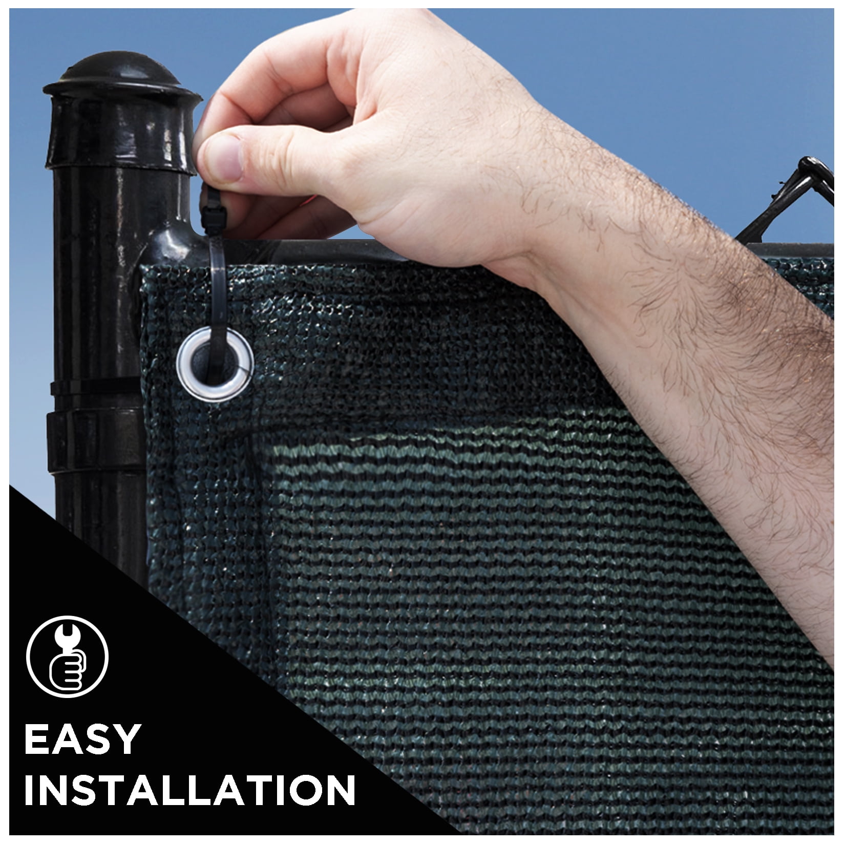 BOEN Privacy Fence Screen Netting, 92 in x 150 ft, Green, Reinforced Grommets, Construction Fence Screen