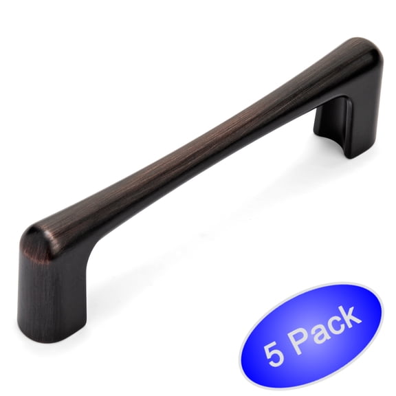 5 Pack - Cosmas 3304-96ORB Oil Rubbed Bronze Contemporary Cabinet Hardware Handle Pull - 3-3/4" Inch (96mm) Hole Centers