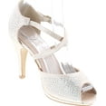 thumbnail image 7 of Bella Marie Shania-1 Women's Peep Toe Rhinestone Glitter Crossing Strap Dance Sandals, 7 of 7