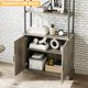 thumbnail image 5 of De altura estante industrial con doors - abiertos rack estante y gabinete combination - wood y metal estante de libros rural style - grande vintage exposición rack oficina en casa, gris, 5 of 8