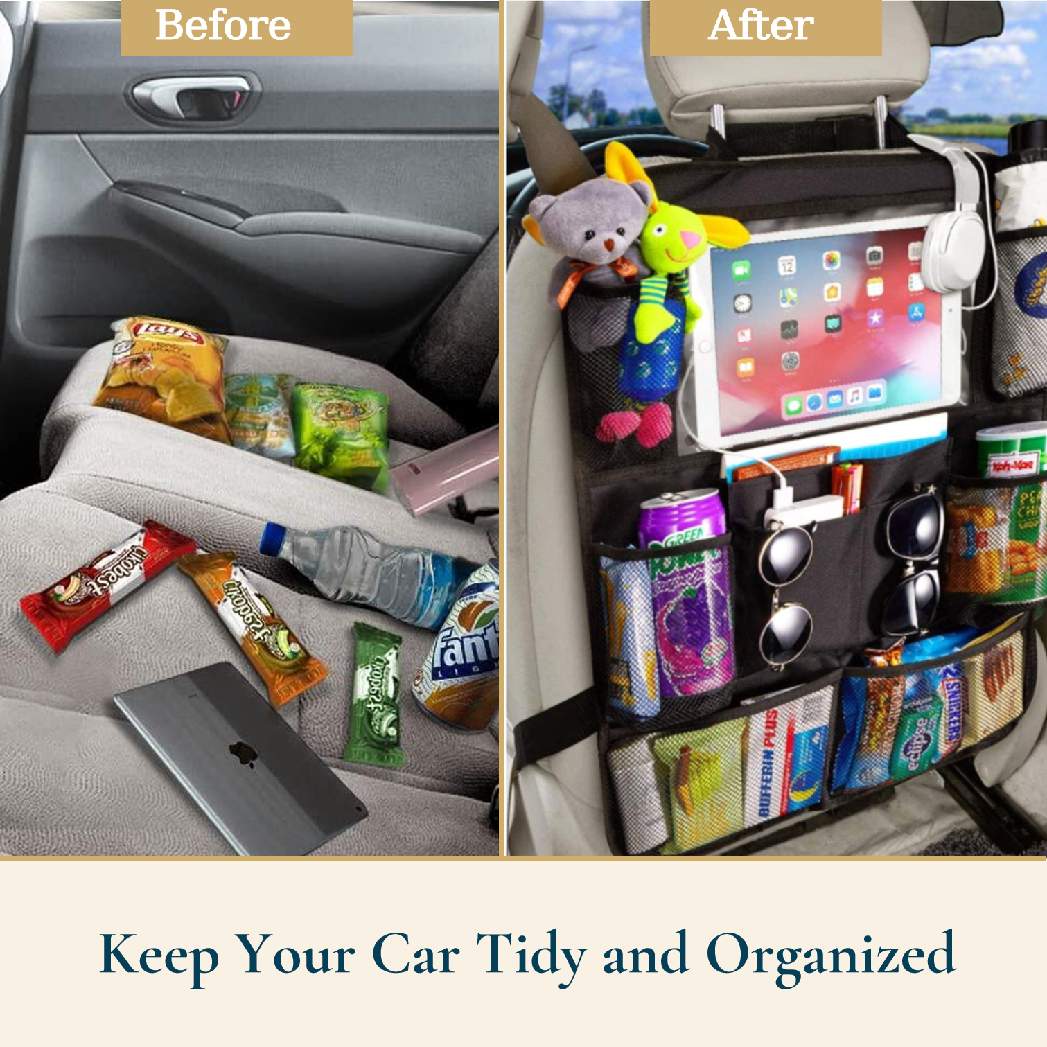 ComfiTime Car Seat Organizer with 10" Tablet Holder photo 2