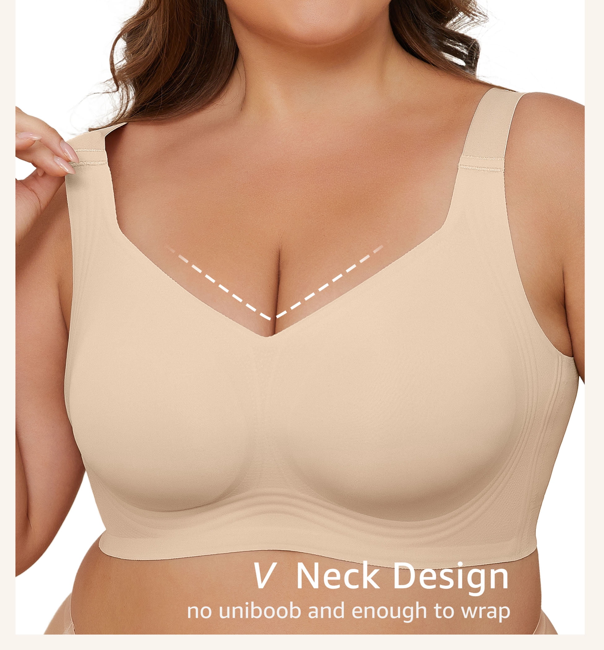 Daystry Smooth Wireless Bras for Women No Underwire Comfort Seamless Bras Full Coverage Everyday Bra New Upgrade