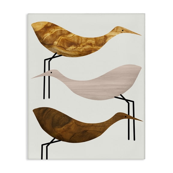 Stupell Industries Mid-Century Tree Pattern Storks Minimal Birds Canvas Art, 16 x 20, by Lil' Rue
