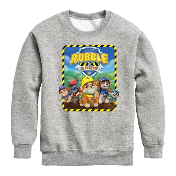 Paw Patrol - Rubble & Crew - Toddler & Youth Crewneck Fleece Sweatshirt