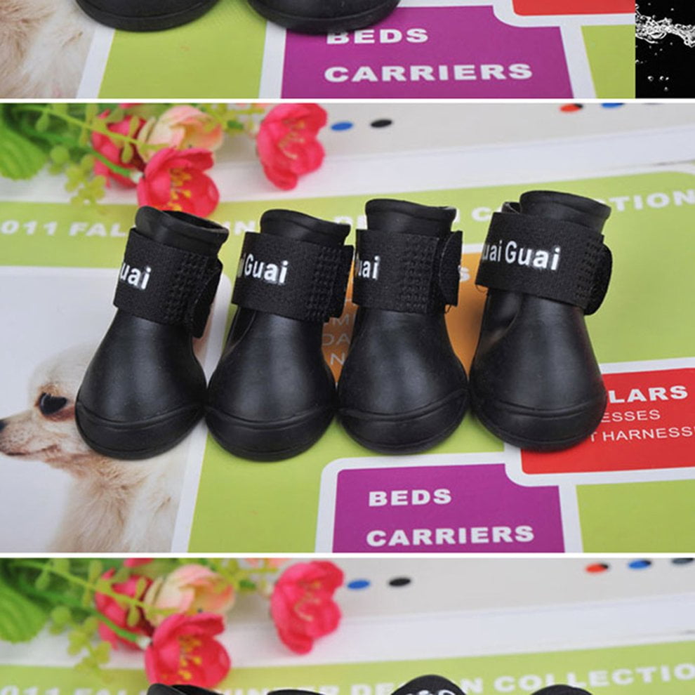 Waterproof Pet Little Dog Rain Boots Shoes AntiSlip Paws Booties