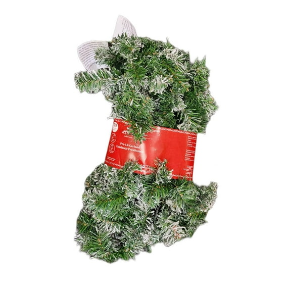 Flocked 9ft Ashland Pre-Lit Garland with 50 LED Lights