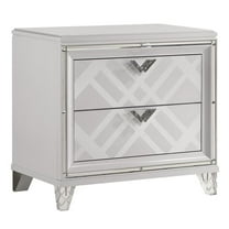 Furniture of America Anaiya Contemporary Solid Wood Nightstand with USB in White