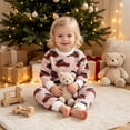 thumbnail image 3 of Enyan Toddler Baby Girl Christmas Outfits Newborn Xmas Clothes Long Sleeve Sweatshirt Pants 2-Piece Set for Fall Winter, 3 of 7