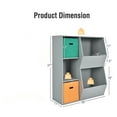 thumbnail image 3 of Costway Storage Cubby Bin Floor Cabinet Shelf Organizer with 2 Baskets Gray, 3 of 9
