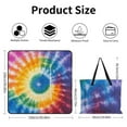 thumbnail image 2 of Colorful Tie Dye Vortex Waterproof Picnic Blanket with Foldable Zipper, Suitable for Outdoor Use, Suitable for Travel, Camping, Beaches, Parks, Grasslands, Picnic Blanket Accessories, 2 of 7