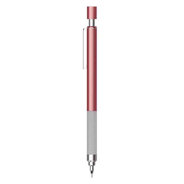 Kenally Lápiz Bolígrafos de metal Antideslizante Automático 0.5 / 0.7MM Lápices de pintura de plomo Papelería Escuela Oficina Suministros Material de laboratorio Rojo Metálico 0.7