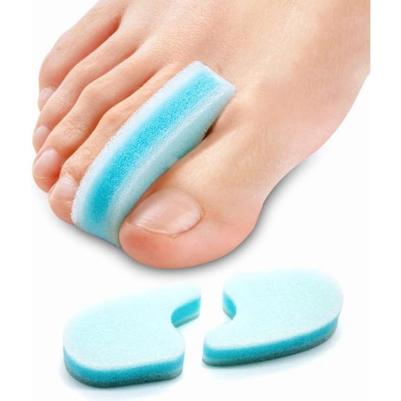 Sumiwish Foam Toe Separators, 10 Pack Breathable Toe Spacers, Reduce Friction and Relieve Corns Pain, Overlapping Toes Corrector - (Blue)