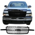 thumbnail image 2 of Ikon Motorsports Front Bumper Hood Grille Fits 05-07 Chevy Silverado 1500 2500HD 3500 Gloss Black, 2 of 6