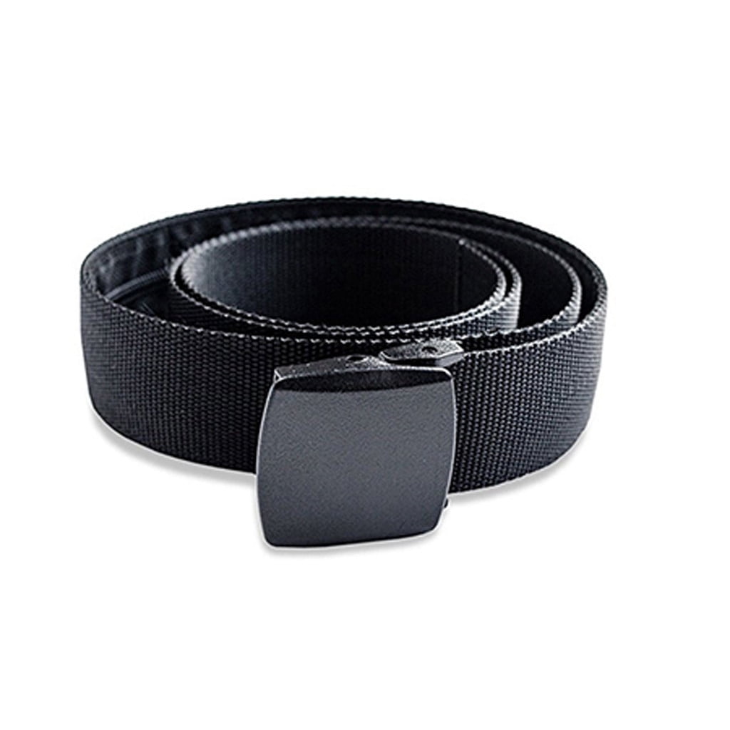 Ceinture De Voyage En Cuir Avec Poche Cachée Argent - Taille 40 (102cm) - Neuf
