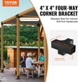 thumbnail image 2 of VEVOR Pergola Bracket Kit 4''x4''(Inner Size 3.6x3.6), 2pcs 4-Way Heavy Duty Corner Bracket Woodworks DIY Post Base Kit, Easy Installation Wooden Beams for Gazebos, Patio Pergolas, Log Cabin Outdoor, 2 of 9