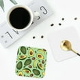 thumbnail image 5 of Kll Square Drink Coasters Set Of 4,Pu Leather Absorbent Coasters Set Decorative Coffee Cup Coasters Housewarming Gift For Home Decor-Avocado With Seeds, 5 of 9