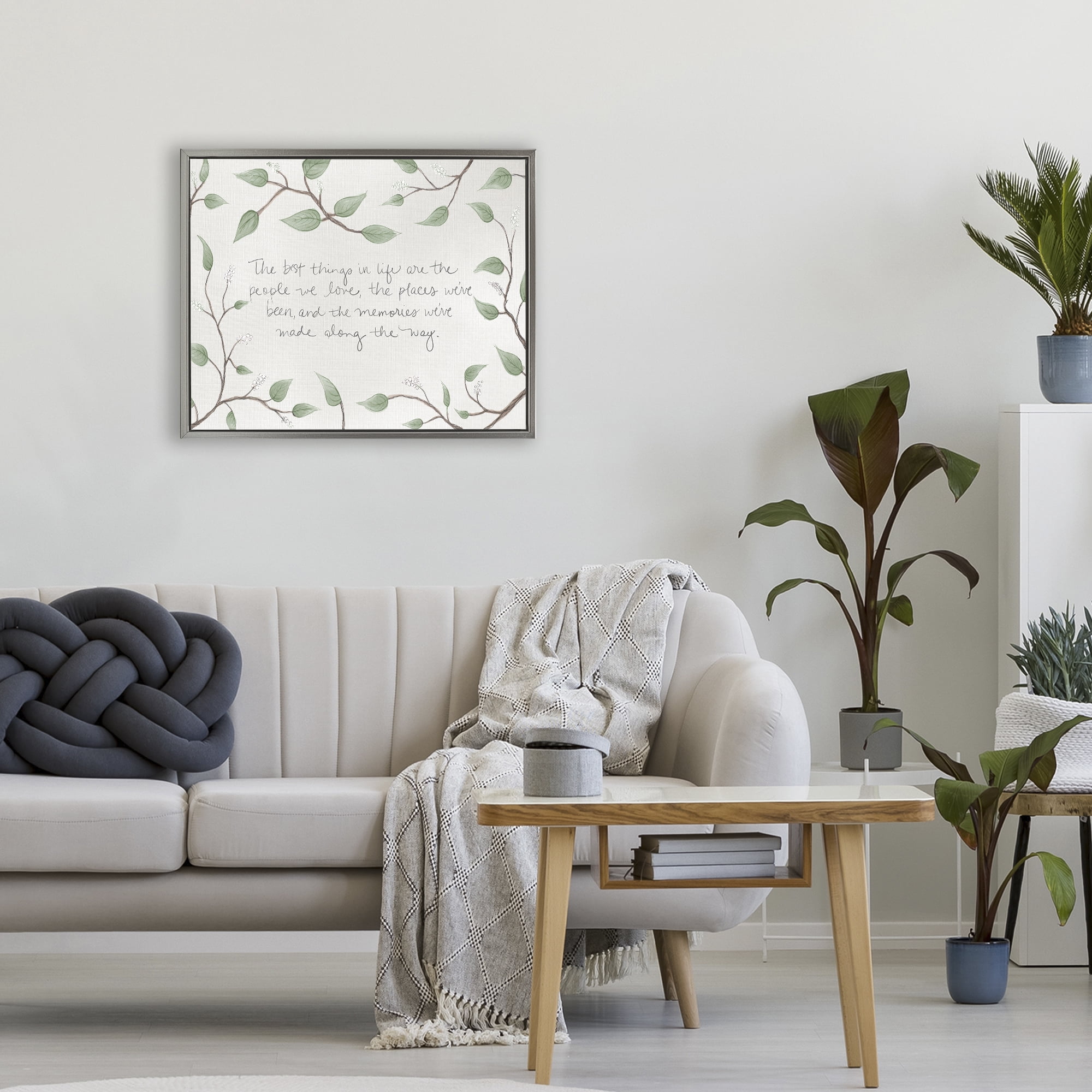Stupell Industries The Best Things In Life Gray Framed Floater Canvas Wall Art, design by SD Graphics Studio