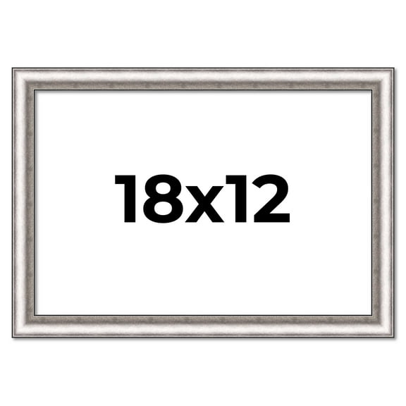 18x12 Frame Silver Real Wood Picture Frame Width 1.25 Inches | Interior Frame Depth 0.5 Inches |