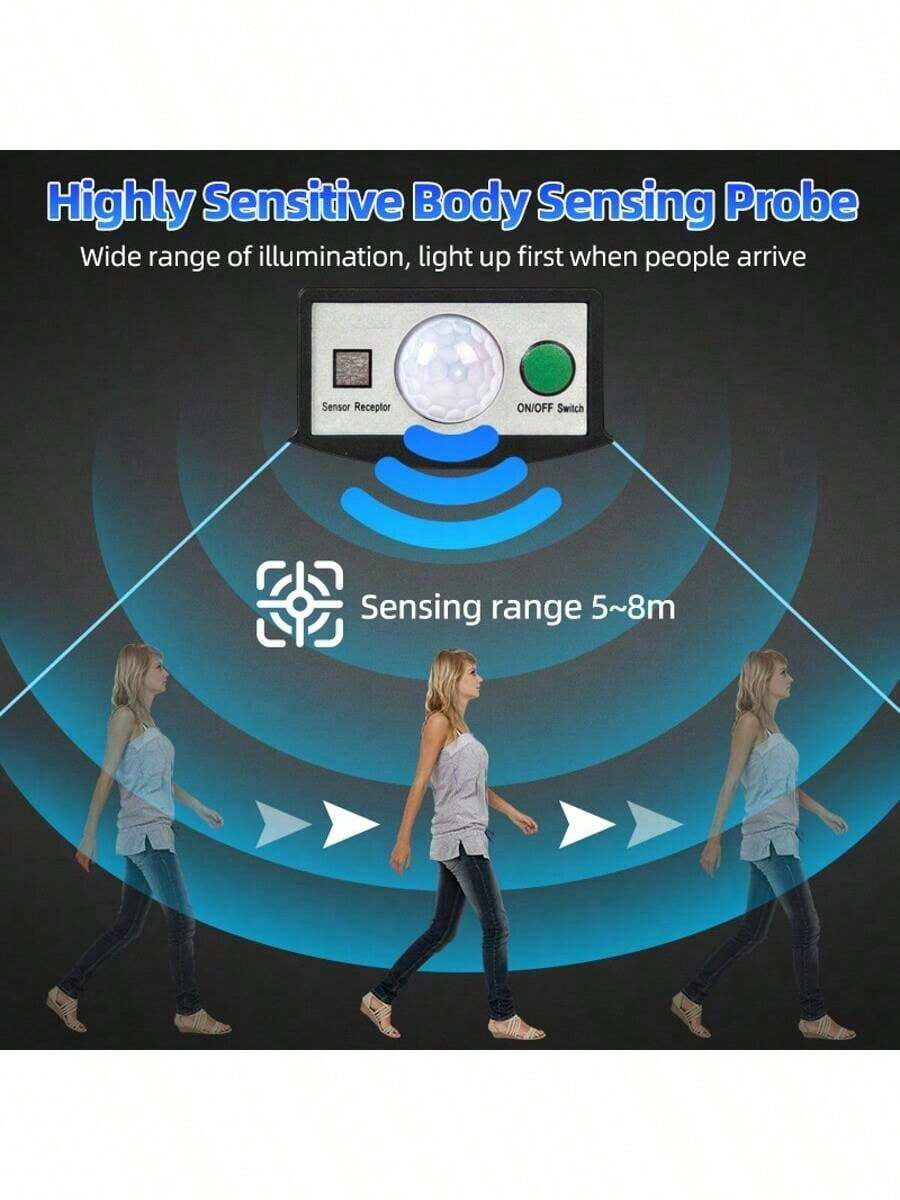100000LM Solar Street Lights Outdoor, Commercial Parking Lot Light, 6500K Dusk To Dawn IP65 Security Flood Lights Motion Sensor Led Lamp For Basketball Court, Road, Yard