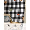 thumbnail image 6 of Pumpkin Truck Sheer Curtains 45 inches Long, Fall Maple Leaf Black Plaid Thanksgiving Light Filtering Sheer Window Curtains Rod Pocket Voile Drapes for Bedroom Living Room, 52"W x 45"L 2 Panels, 6 of 7