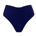 thumbnail image 4 of Kedxroy Women's High Waisted Bikini Bottom Tummy Control Ruched Bathing Suit Swim Bottom-Navy,L, 4 of 6