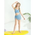 thumbnail image 3 of BULLPIANO 3 Piece Swimsuits Bikini Bathing Suit with Cover Up Beach Skirt 8Y-14Y, 3 of 9