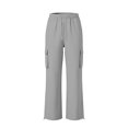 thumbnail image 4 of Nekdswn Boys Cargo Sweatpants 4‑15 Years Kids Fleece Lined Wide Leg Loose Pants Casual Elastic Drawstring Adjustable Cuff Trousers, 4 of 8